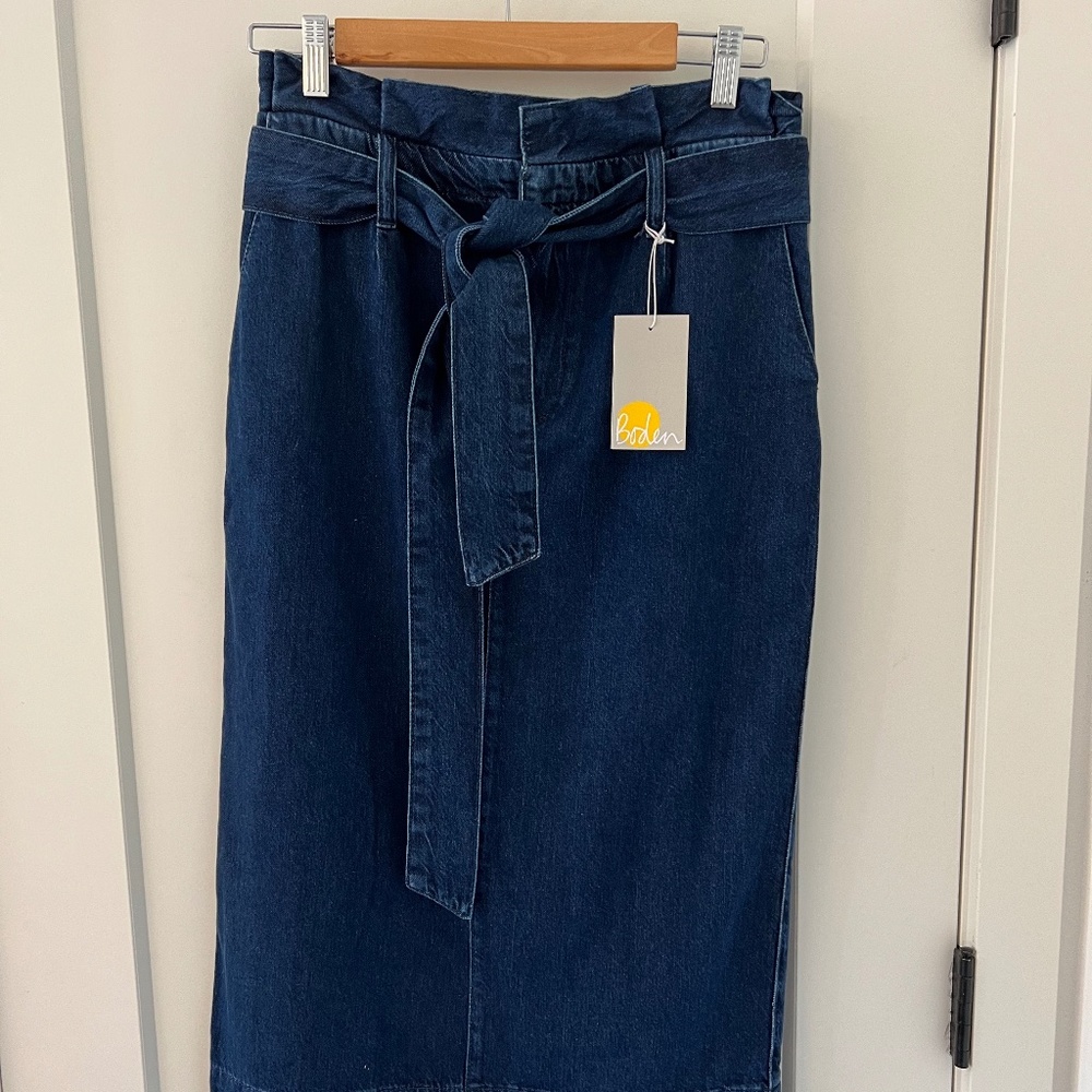 Boden Paper Bag Jean Skirt
